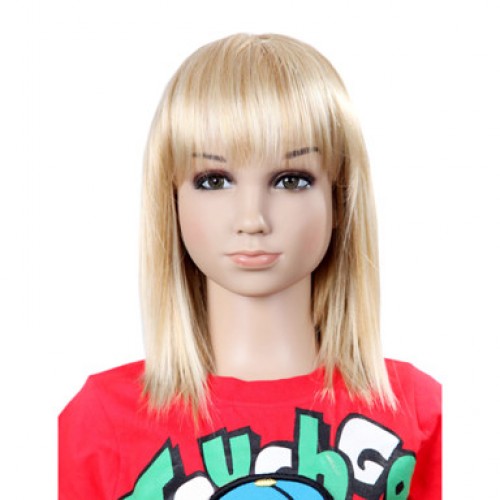 Synthetic Kid's Wig Straight Bleach Blonde