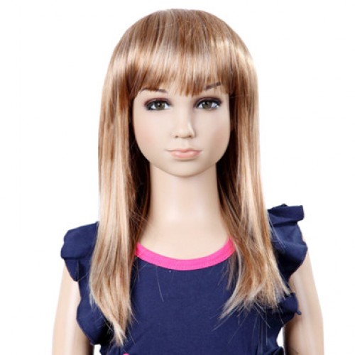 Synthetic Kid's Wig Straight Blonde Highlight