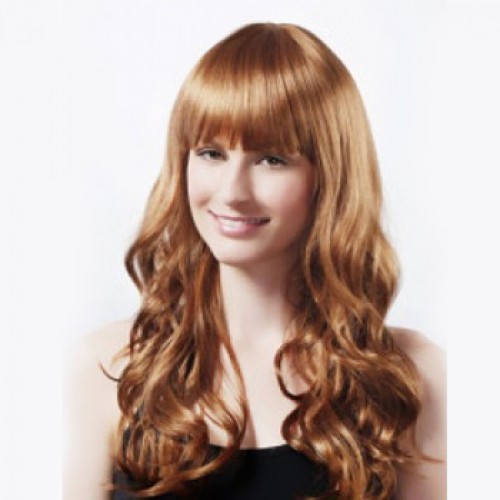 Synthetic Hair Wig Wavy Golden Brown