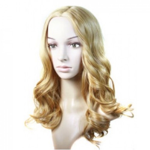 Synthetic Hair Wig Wavy Blonde Highlight