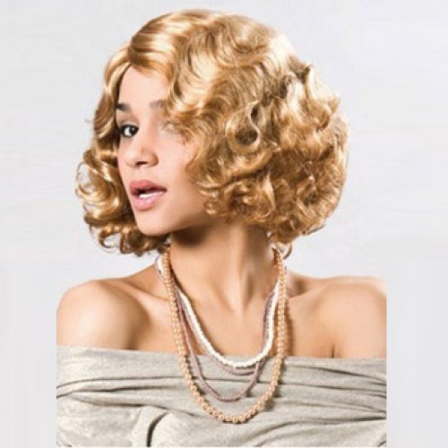 African American Hair Wig Wavy Golden Blonde