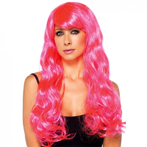 Women's Costume Wig For Party Wavy Pink