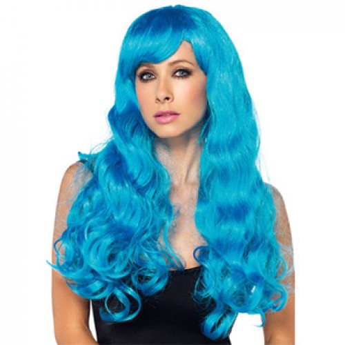 Women's Costume Wig For Party Wavy Blue