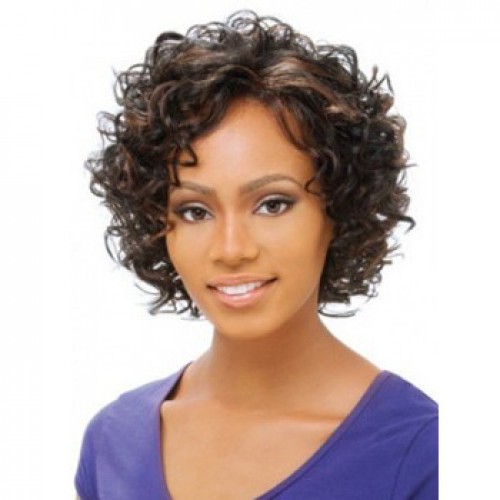 African American Hair Wig Curly Dark Brown