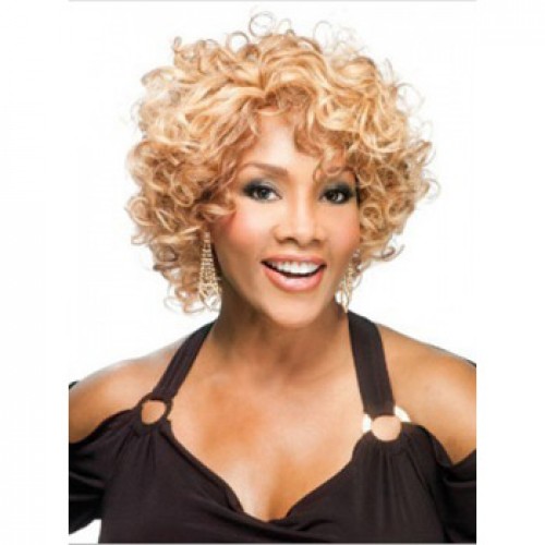 African American Hair Wig Curly Golden Blonde