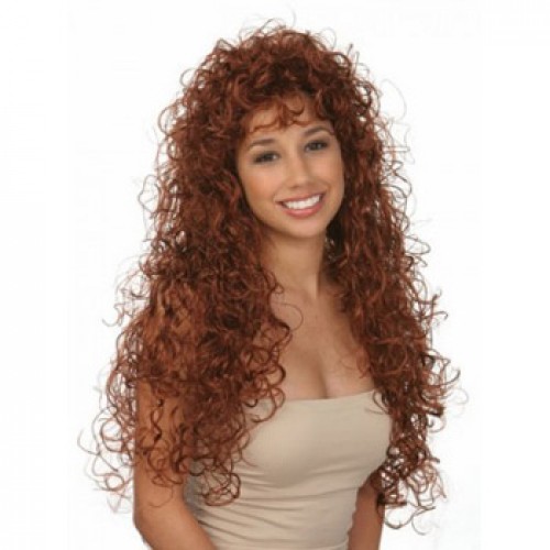 African American Hair Wig Curly Dark Auburn