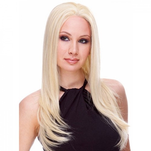 Long straight blonde wig
