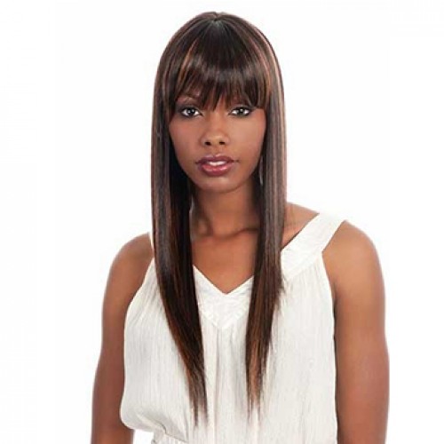 Long Brunette Silky Straight Synthetic Hair Wig