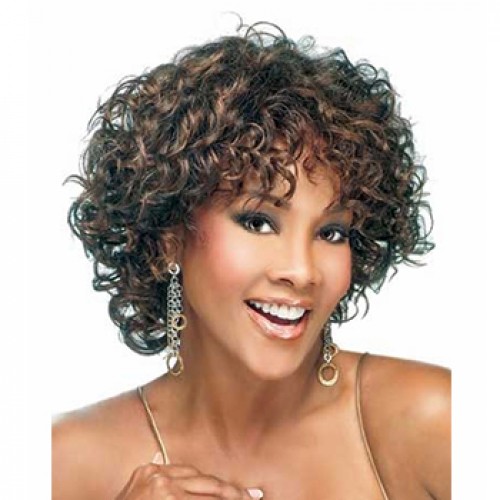 Graceful Hairstyle Natural Short Curly Dark Brown Wig 